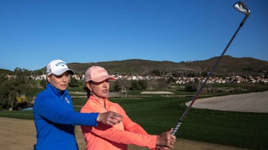 Alison Curdt gives a lesson to a female student