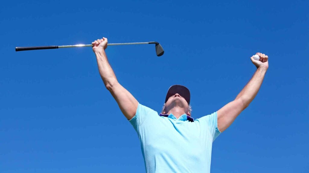 golfer celebrates