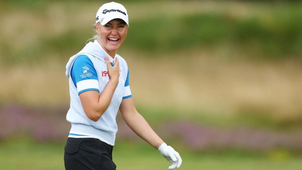 Charley Hull laughs during 2023 AIG Women's Open