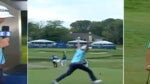 Chesson Hadley celebrates at the wyndham championship.