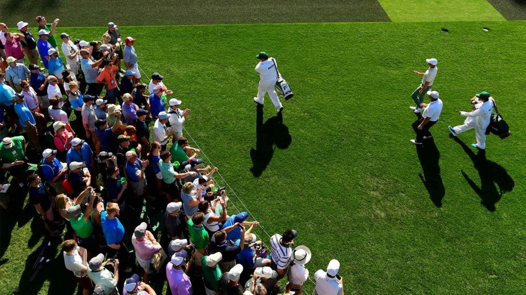 players walk augusta national tee box