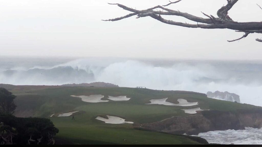 waves behind cypress point 16th hole