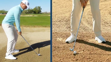 derek swoboda hits fairway bunker shot