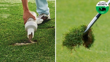 golfers reparing divots