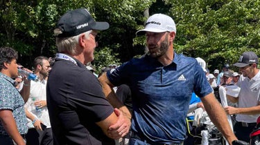 Dustin Johnson and Greg Norman at LIV