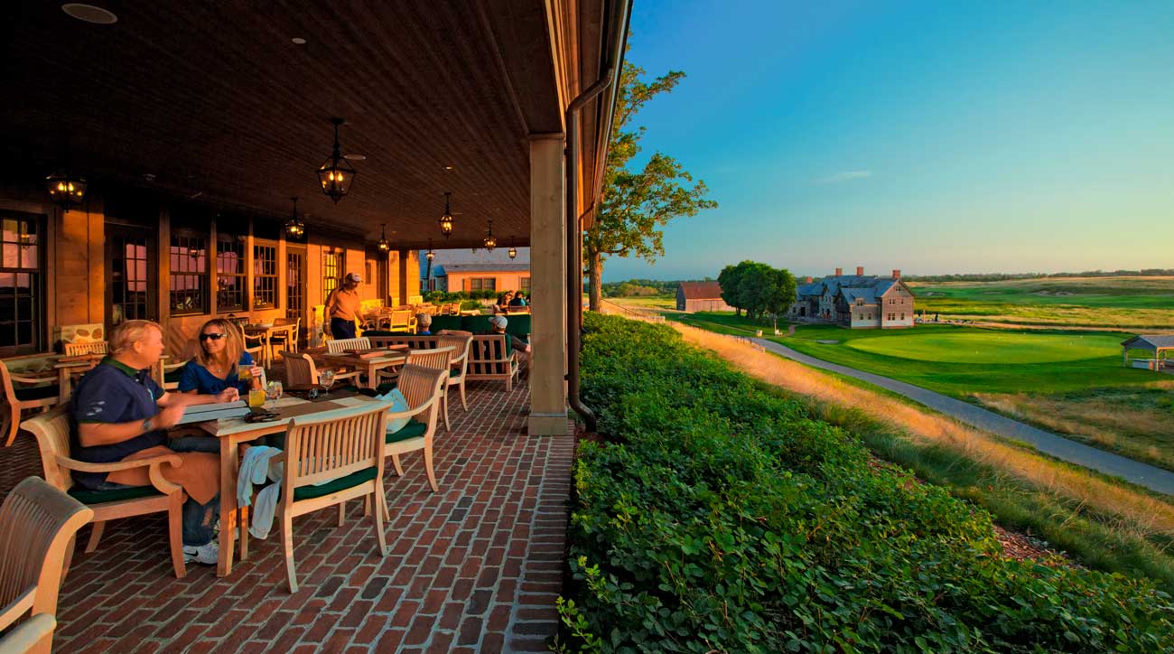 The patio at Erin Hills' clubhouse is a special place to watch the world go by.