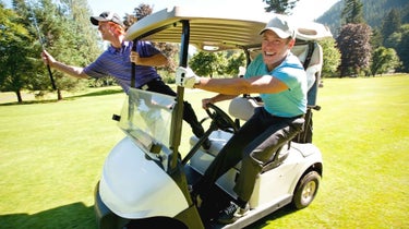 Fun golf accessories on golf cart
