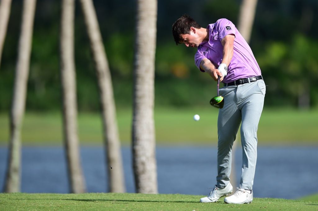 RIO GRANDE, PUERTO RICO - FEBRUARY 22: Ollie Schniederjans plays his shot from the third tee during the second round of the Puerto Rico Open at Coco Beach Golf and Country Club on February 22, 2019 in Rio Grande, Puerto Rico. (Photo by Jared C. Tilton/Getty Images)