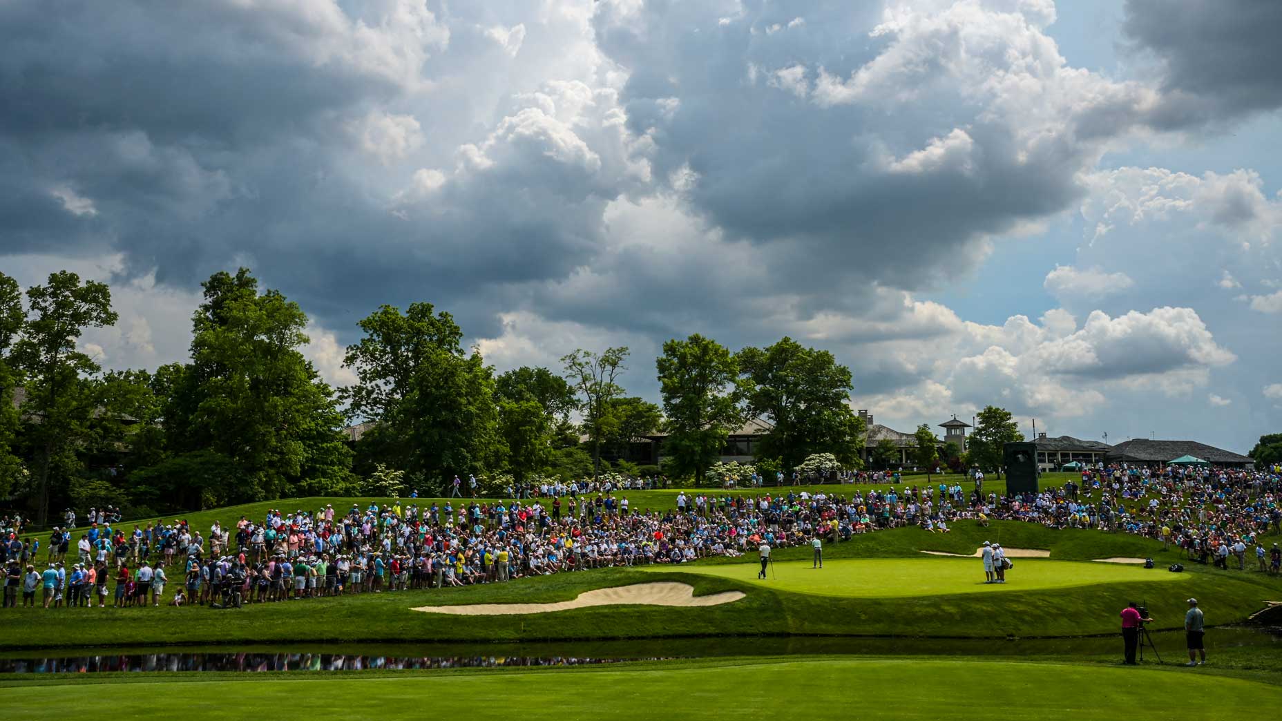 The par-4 9th hole at Muirfield Village Golf Club in 2019.