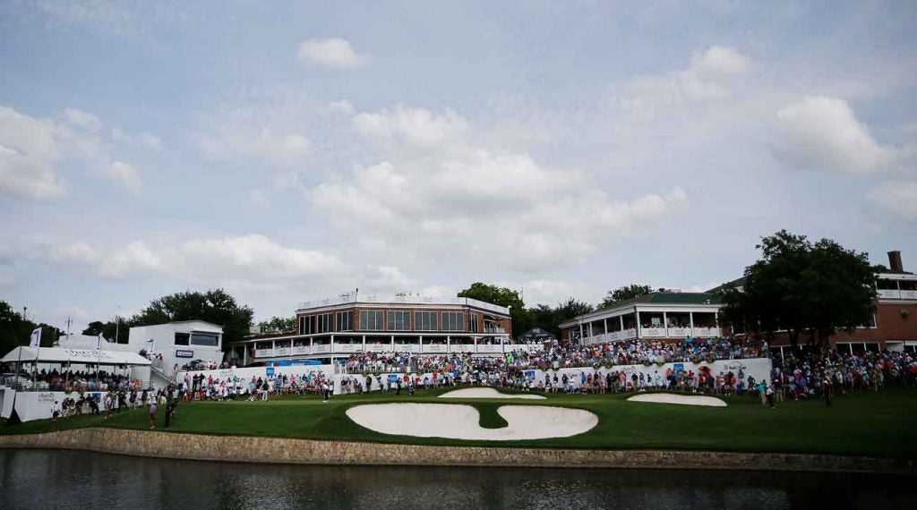 The 18th green during last year’s tournament.
