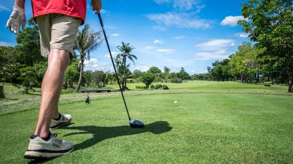 golfer on tee