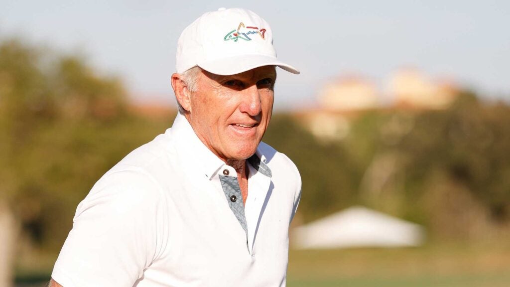 Greg Norman at the qbe shootout.