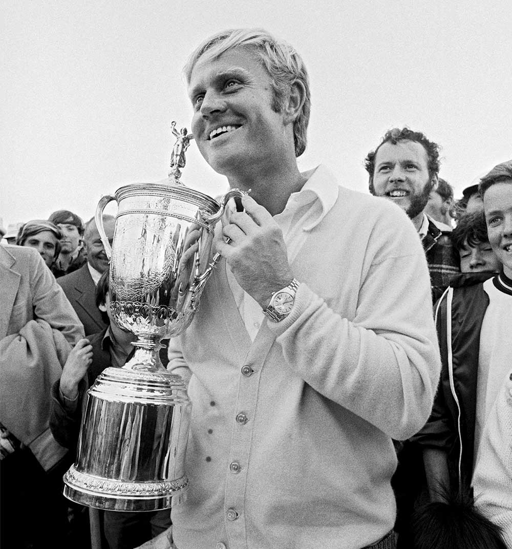 Jack Nicklaus closed with a 74 to beat Bruce Crampton by three and win the 1972 U.S. Open.