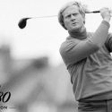 Jack Nicklaus finishes his swing at The Open Championship.