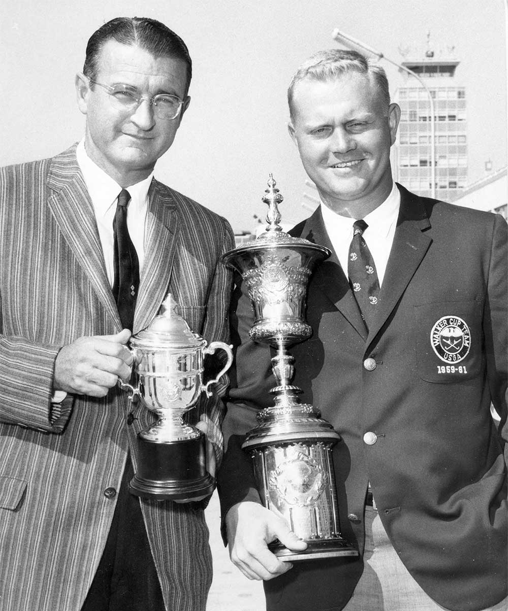 Jack Grout and Jack Nicklaus pictured at the Walker Cup.