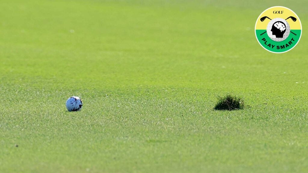 The mud covered golf ball belonging to Justin Thomas of The United States for his second shot on the par five third hole during the third round of the 2022 Hero World Challenge at Albany Golf Course on December 03, 2022 in Nassau, Bahamas.