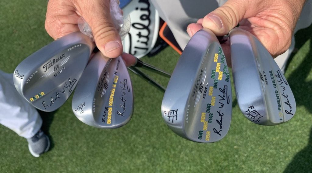 Justin Thomas' Masters wedges paid tribute to master craftsman Bob Vokey. 