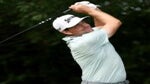 Keegan Bradley of the United States plays his shot from the 12th tee during the third round of the Travelers Championship at TPC River Highlands on June 24, 2023 in Cromwell, Connecticut.