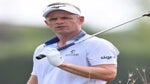 Luke Donald stares after poor shot at 2022 Italian Open