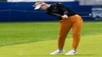 Nelly Korda hits an approach shot to the 18th green at Baltusrol Golf Club's Lower Course during a practice round for the KPMG Women's PGA on Tuesday, June 20.