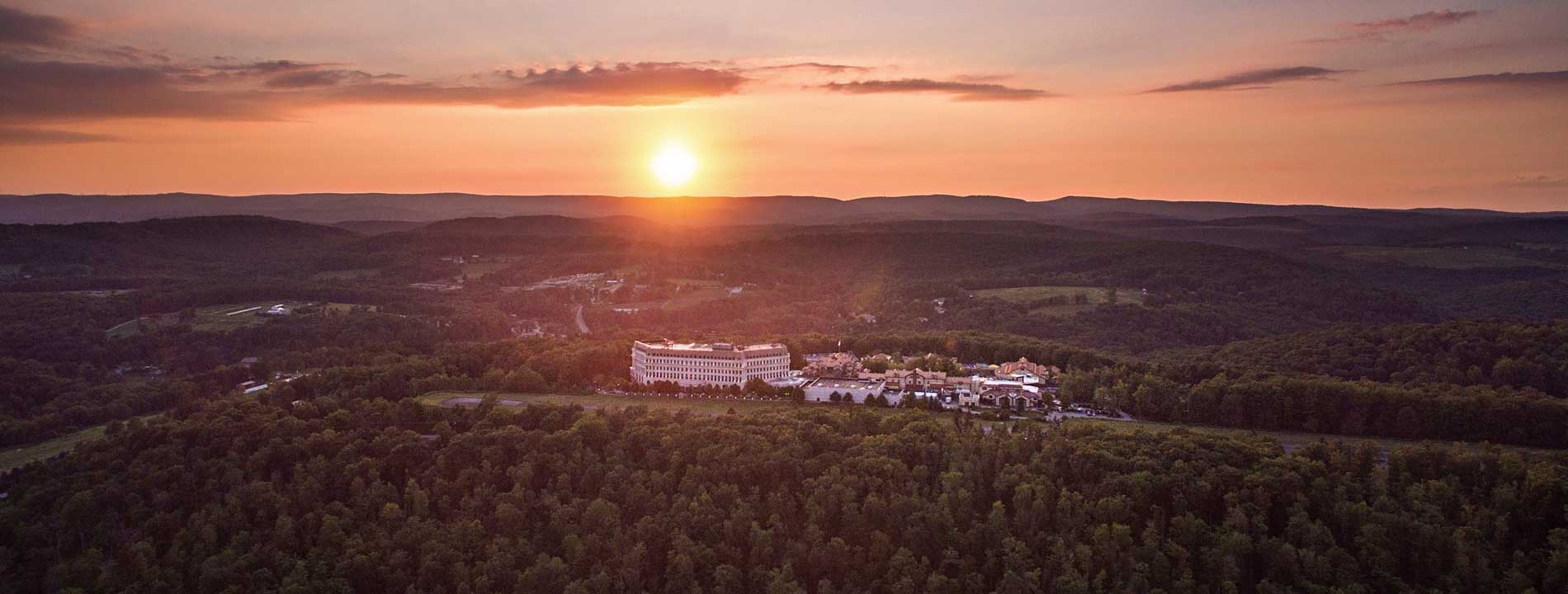 An aerial view of Nemacolin Woodlands Resort.