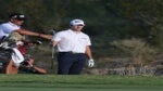 Patrick Cantlay prepares to play his shot from the rough after taking a drop on the 18th hole during the final round of the Shriners Children's Open at TPC Summerlin on October 09, 2022 in Las Vegas, Nevada.