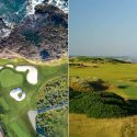 The 7th hole at Pebble Beach and Pacific Dunes (right)