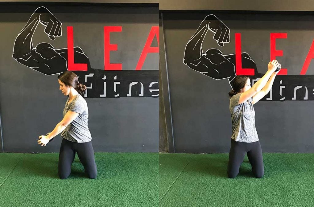 Develop your shoulder strength and stability with the kneeling chop exercise. 