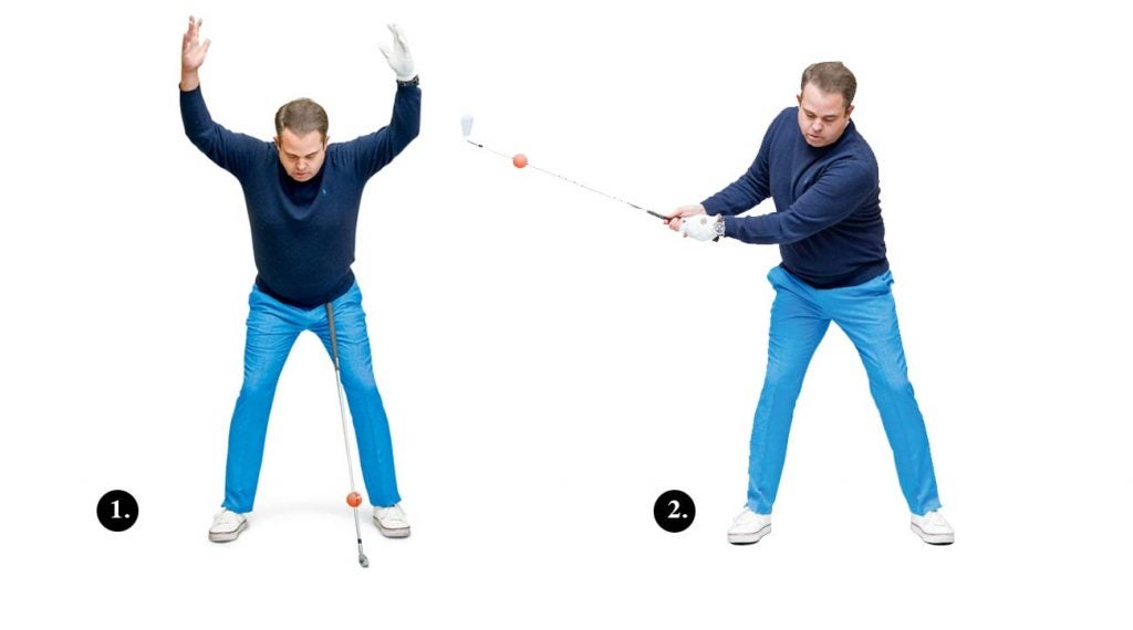 Making a full backswing is key to a powerful swing.