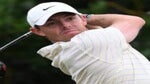 Rory McIlroy watches drive at 2022 Open Championship