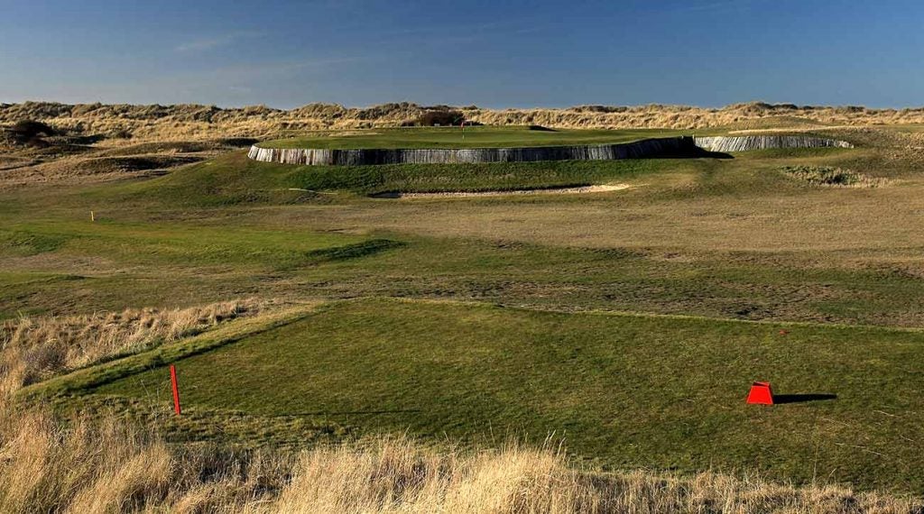 A look at the original Short Hole, the 4th at Royal West Norfolk Golf Club in England.