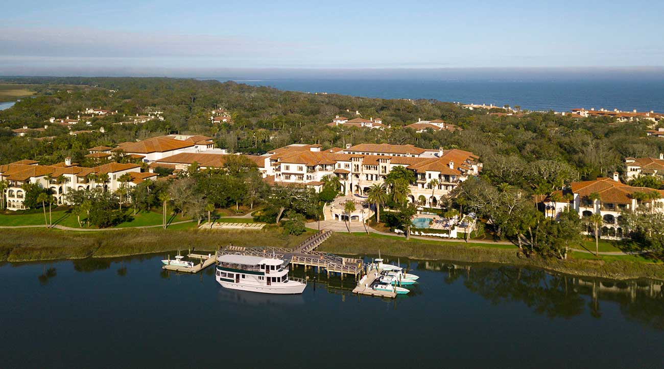 An aerial view of Sea Island Resort.