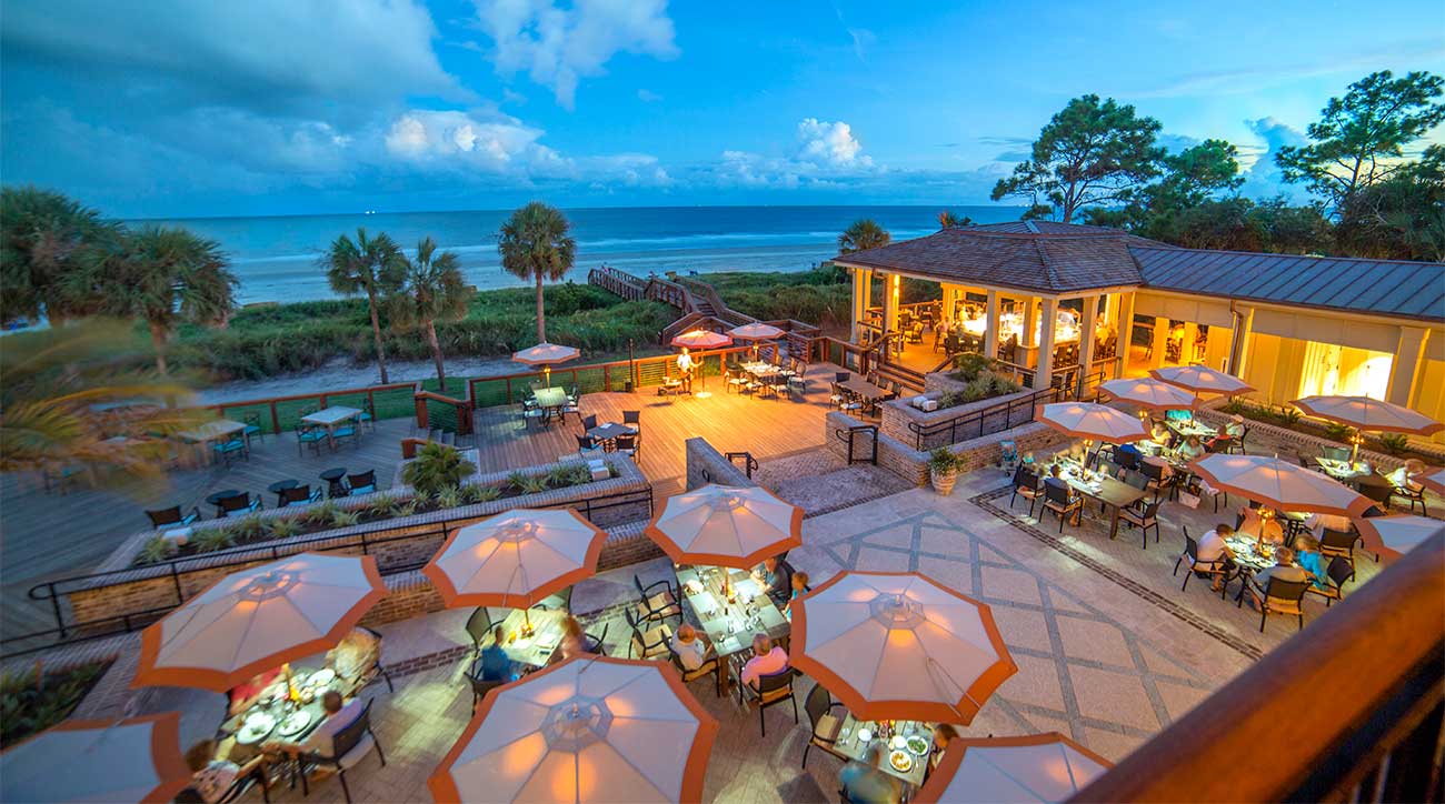 The Sea Pines Beach Club offers great food, drinks, and a view.
