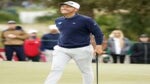 Seamus Power of Ireland reacts on the eighth green at Sea Island Resort Seaside Course on November 20, 2022 in St Simons Island, Georgia.