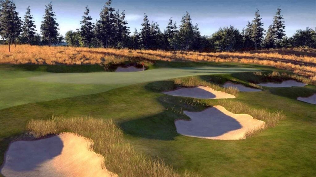 The rendering of the 5th hole at Sedge Valley.