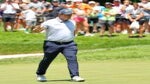 Sepp Straka of Austria reacts to a birdie putt on the ninth green during the final round of the John Deere Classic at TPC Deere Run on July 09, 2023 in Silvis, Illinois.