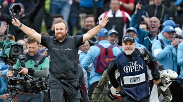 Shane Lowry celebrates winning the 2019 British Open.