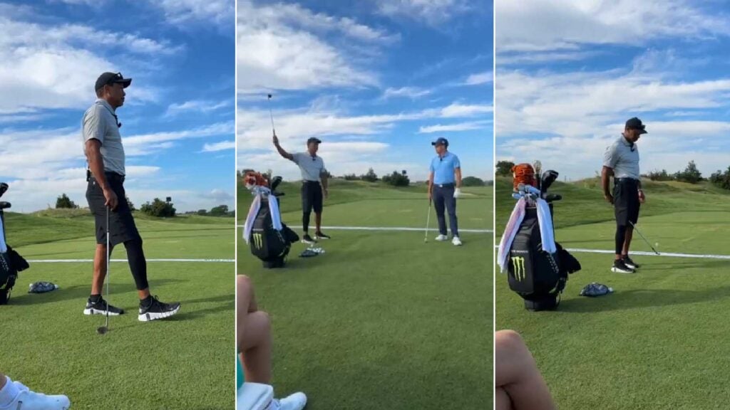 Tiger Woods and Rickie Fowler put on a clinic for the Nexus Cup at Liberty National