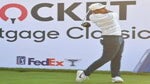 Tony Finau hits drive at 2022 Rocket Mortgage Classic