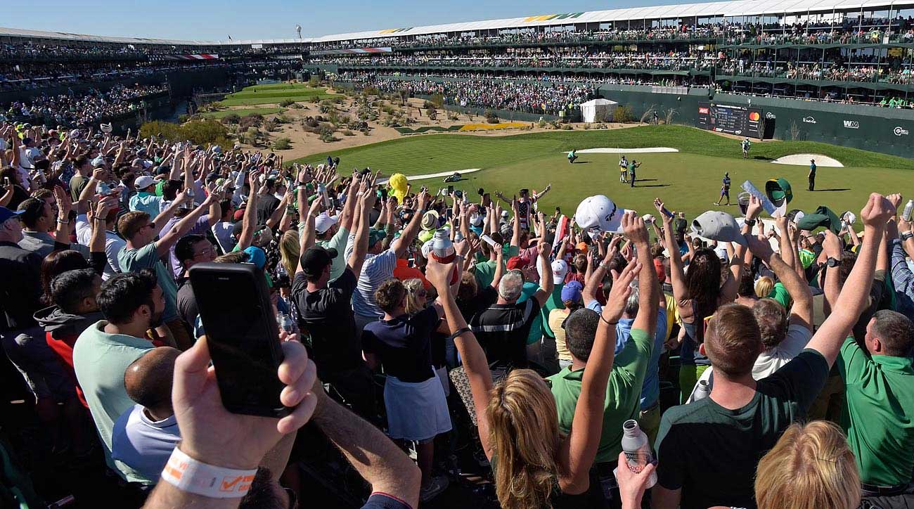 The par-3 16th hole at TPC Scottsdale is where the party happens on the Stadium Course.