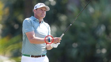 Nick Watney watches his drive.